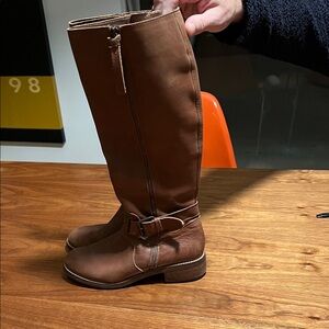 Brown Knee-High Leather Boots